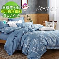 KOSNEY 旅途之秋 吸濕排汗萊賽爾天絲特大六件式兩用被床罩組