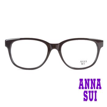 【ANNA SUI 安娜蘇】日系細版鏡腳小花造型光學眼鏡-咖/白(AS574-173)
