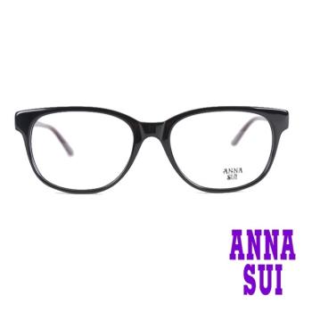 【ANNA SUI 安娜蘇】日系細版鏡腳小花造型光學眼鏡-黑/紫(AS574-007)