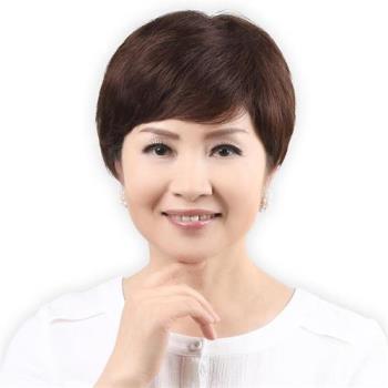 【米蘭精品】整頂假髮真髮絲-舒適逼真自然短直髮女假髮2色73vc44