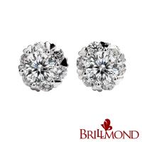 【BRILLMOND JEWELRY】豪華閃亮GIA 50分鑽石耳環(D/SI2 18K白金)