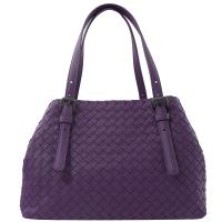 BOTTEGA VENETA 481709 手工編織小羊皮造型托特包.紫