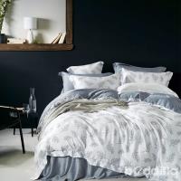 BEDDING-100%天絲萊賽爾-特大6x7薄床包+鋪棉兩用被套四件組-晨暮間-灰