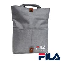 【FILA】兩段式加大空間手提肩背兩用包-銀白色