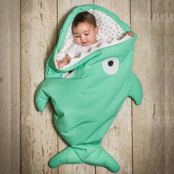 【西班牙製】鯊魚咬一口BabyBites嬰幼兒多功能睡袋-青草綠輕量版