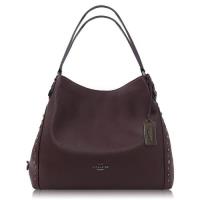 COACH 拋光鵝卵石皮革 / EDIE 31 / 肩背包_暗紫紅