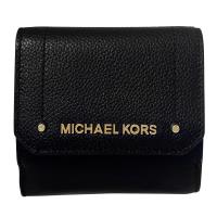 MICHAEL KORS 新款荔枝皮革輕巧小短夾-黑色