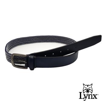【Lynx】進口編織彈性休閒皮帶