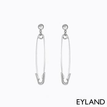英國 Eyland 精品 Aoki Safety Pin 個性別針白金墜飾耳環