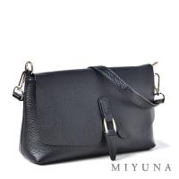 【MIYUNA米友娜】巴黎Paris時尚輕巧牛皮包-魅力黑