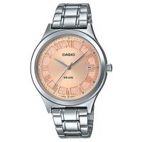 【CASIO】婉約迷人繁星點綴粉色不鏽鋼錶(LTP-E141D-9A)