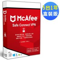 McAfee Safe Connect VPN 5台1年 中文盒裝版