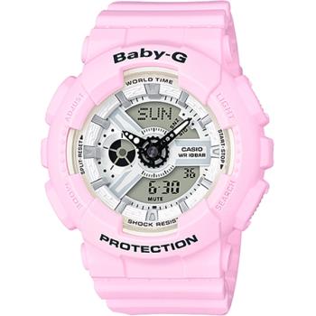 CASIO 卡西歐 Baby-G 粉嫩雙顯手錶(BA-110BE-4A)