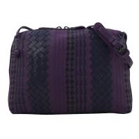 BOTTEGA VENETA 245354 部落風編織皮革斜背小方包.紫