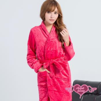 天使霓裳 酸甜戀曲 柔軟珊瑚絨一件式綁帶連身睡衣(玫紅F) AQ60925