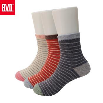 【BVD】自在條紋3/4童襪4雙組(B260.B261童襪)