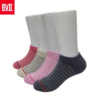 【BVD】簡約條紋氣墊童踝襪4雙組(B262.B263童襪)