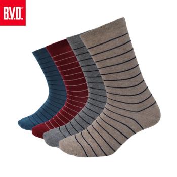 【BVD】細條紋男襪4雙組(B207襪子-長襪)