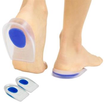 JHS杰恆社現貨透明矽膠後跟墊雙色腳跟墊防腳痛緩解保護足跟痛減震男女鞋墊abe82 預購
