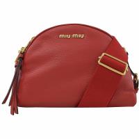 MIU MIU 5BH092 MATELASSE 全牛皮斜揹水餃包.紅 小
