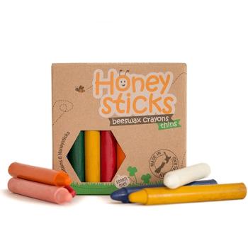 紐西蘭Honey Sticks 純天然蜂蠟無毒蠟筆-6歲以上學童適用 (8色-細長款)