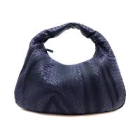 【BOTTEGA VENETA】經典編織縫線小牛皮單把肩背包 (115654-深藍)