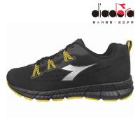Diadora 男鐵漢柔情飛織輕跑鞋 寬楦 黑 DA8AMR6620