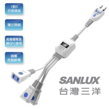 SANLUX台灣三洋 單開關2孔1對3分接延長線 SYPW-231A 