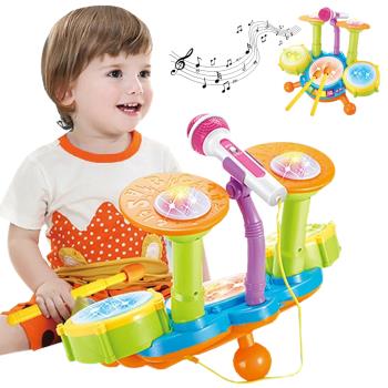 Colorland-兒童音樂鼓 電動燈光玩具爵士鼓 寶寶早教益智架子鼓