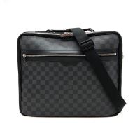 【LOUIS VUITTON】經典棋盤格 帆布手提/斜背電腦公事包 (N58030-黑灰)