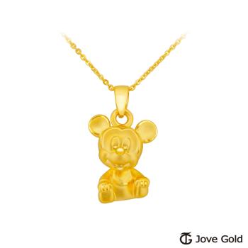 Disney迪士尼系列金飾 立體硬金黃金墜子-寶貝米奇款 送項鍊