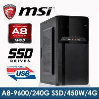 【10台組】微星A320平台【柯基不等式】AMD A8-9600四核心/240G SSD/ 4G D4 /450W/ 影音享樂機