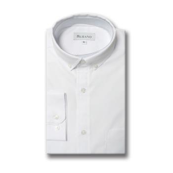 台灣製[MURANO]正式長袖修身襯衫-白色(M~3XL)