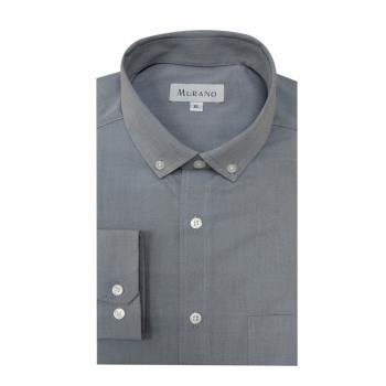 台灣製[MURANO]紳式風長袖襯衫-淺灰色