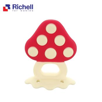 【Richell 利其爾】寶寶咬咬系列固齒器-蘑菇 (附盒)