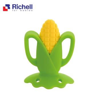 【Richell 利其爾】寶寶咬咬系列固齒器-玉米 (附盒)
