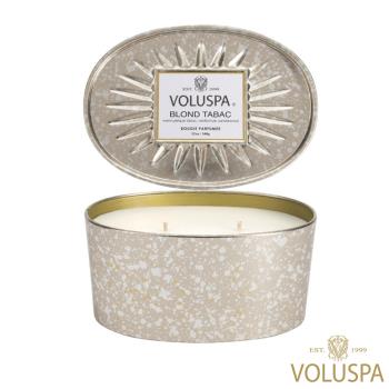 美國 VOLUSPA  Vermeil 華麗年代系列 Blond Tabac 金黃菸草 錫盒 340g 香氛蠟燭