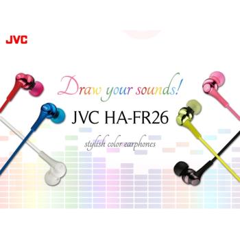 JVC HA-FR26 日本原裝進口 繽紛多彩 支援Iphone Android 附線控 耳麥 耳道式耳機 2色