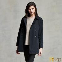 MONS 簡約率性收腰排扣風衣外套
