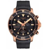TISSOT 天梭 Seastar 1000海洋之星三眼計時300米潛水錶/黑x金/45mm/T1204173705100