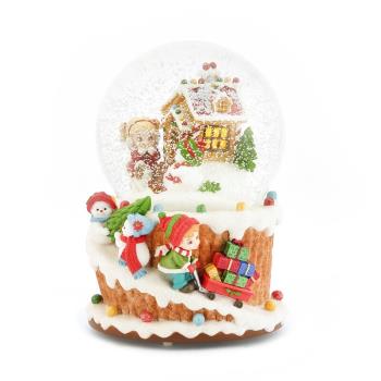 【JARLL讚爾藝術】~聖誕糖果屋狂想曲 聖誕 水晶球音樂盒(CD2001-EB) 聖誕節 交換禮物