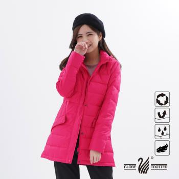 【遊遍天下】女款中長版顯瘦防風防潑禦寒羽絨外套GJ22021玫紅