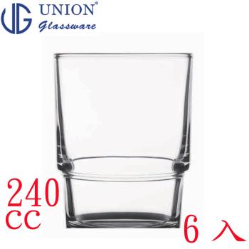泰國UNION玻璃可疊式威士忌杯240cc-六入組