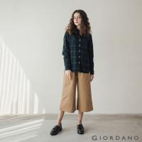 只有今天↘GIORDANO佐丹奴 經典卡其鬆緊九分寬褲-90 卡其