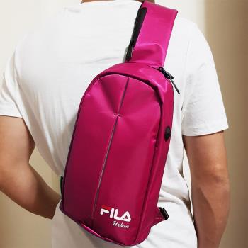 【FILA】時尚單肩斜包-粉紫色