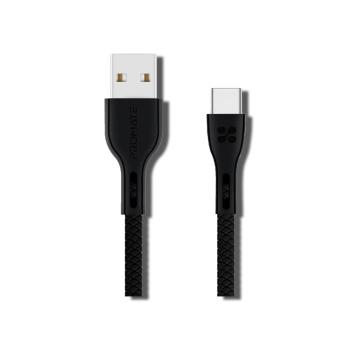 Promate USB Type C 快速充電傳輸線(1.2M/黑)(Powerbeam-C)