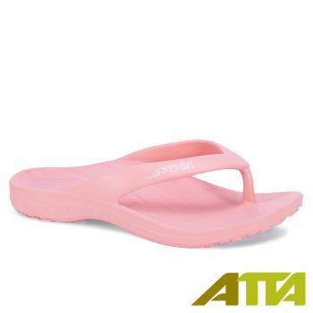 【ATTA】足弓均壓簡約夾腳拖-粉色