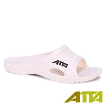  【ATTA】 足弓均壓簡約休閒拖鞋-白色