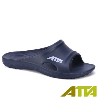  【ATTA】 足弓均壓簡約休閒拖鞋-藍色