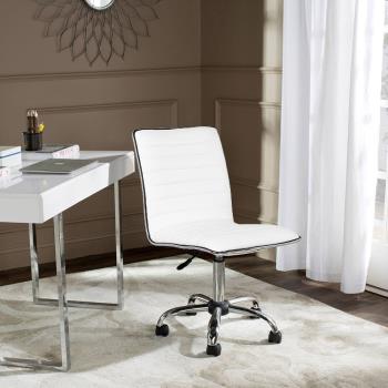 【E-home】無扶手可調式高低電腦椅EFC016A-wht 白色